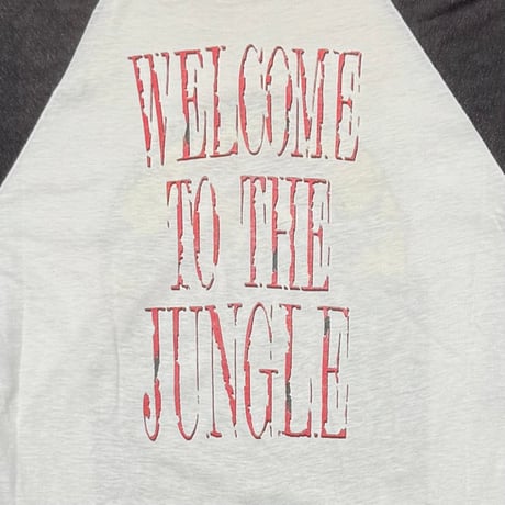 GUNS N' ROSES 1988 WELCOME TO THE JUNGLE RAGLAN HANDTEX LARGE 3377