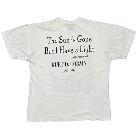NIRVANA KURT COBAIN MEMORIAL THE SUN IS GONE WHITE GIANT XL 7029