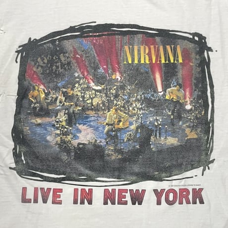 NIRVANA LIVE IN NEW YORK 1995 WHITE GIANT BY TULTEX LARGE 8243