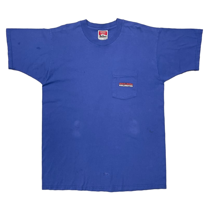 【90s】MARLBORO COYOTE TEE BLUE XL Marlboro UNLIMITED COYOTE POCKET TEE BLUE FITS