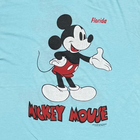 DISNEY VINTAGE MICKEY MOUSE Florida LINK PRINT L.BLUE XL 7542