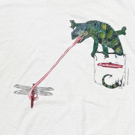 Budweiser 1997 LIZARD PRINTED POCKET WHITE anvil LARGE 2590