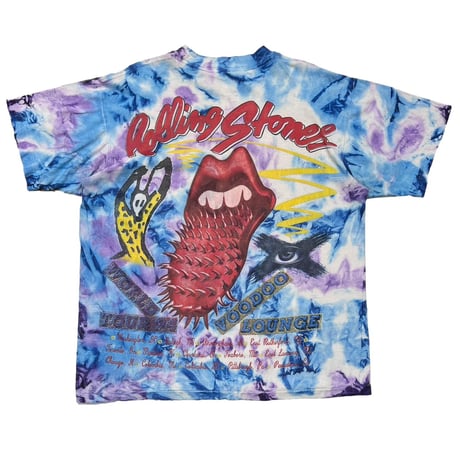 THE ROLLING STONES VOODOO LOUNGE 1994 LIP&TONGUE TIEDYE XL 3759