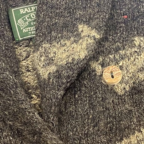 LAST OF STORE RALPH LAUREN COUNTRY NATIVE INDIAN HEAD KNIT JACKET SMALL 1855