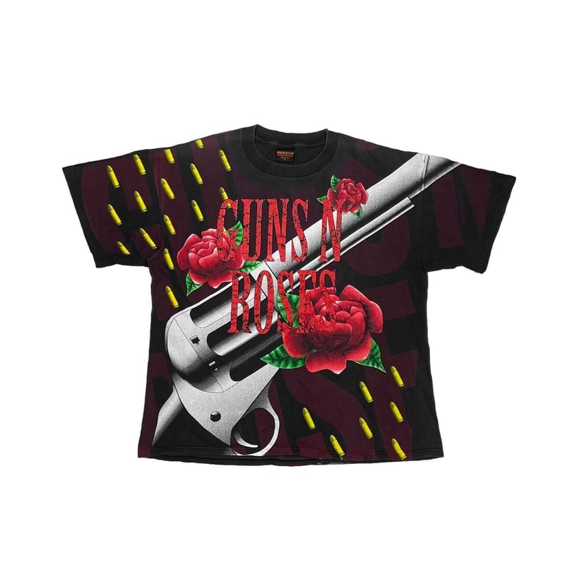 本物 レアカラー 90’s Guns N' Roses 拳銃×トランプ×薔薇 T 本物 レアカラー 90's Guns N' Roses 拳銃×トランプ×薔薇 T
