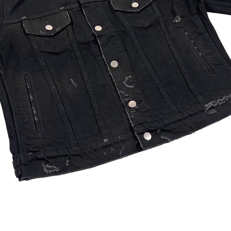 greatLAnd ORIGINAL LOGAN BLACK DENIM JACKET DESTROY