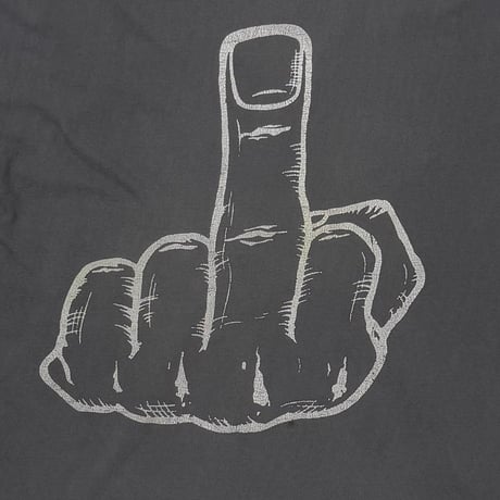FUCK FINGER MONOCHROME ILLUST SLEEVELESS FITS LARGE 0007