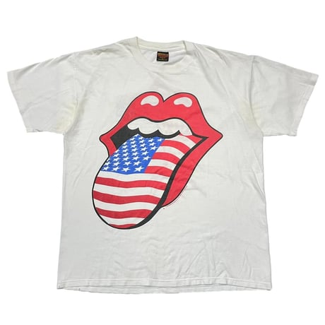 ROLLING STONES TOUR 94/95 RIP&TONGUE AMERICAN FLAG WHITE BROCKUM XL 9064
