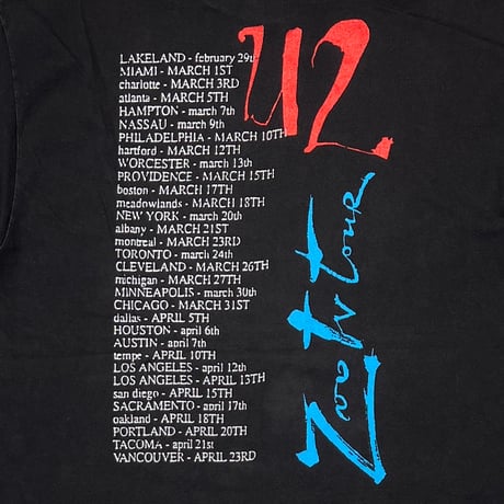 U2 ZOO TV TOUR HANES LARGE 0179