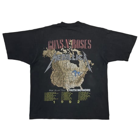 METALLICA x GUNS N' ROSES x FAITH NO MORE TOUR 1992 FRUIT OF THE LOOM LARGE 7378