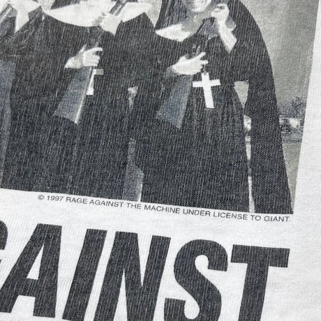 RAGE AGAINST THE MACHINE NUNS & GUNS WHITE SCREENSTARS LARGE 5921
