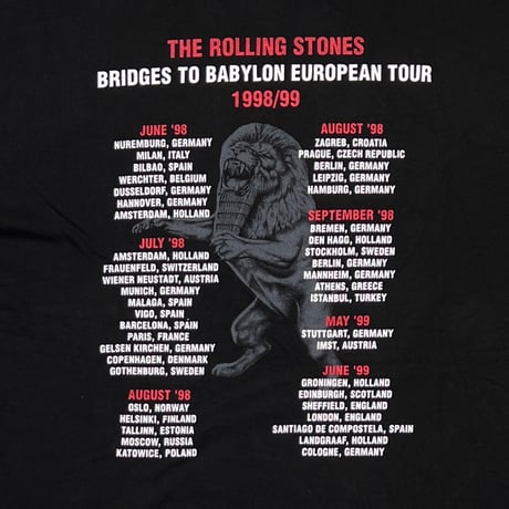 ROLLING STONES BRIDGES TO BABYLON EUROPEAN TOUR 1988/99 BLUE THUNDER MEDIUM FITS XL 4431