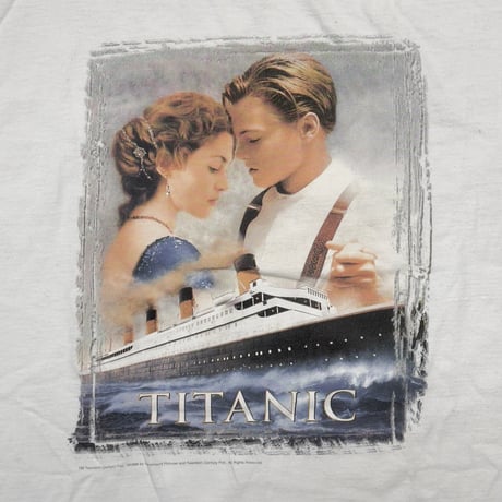 TITANIC 1998 MOVIE PROMO POSTER DESIGN WHITE OSFA FITS XL 6373