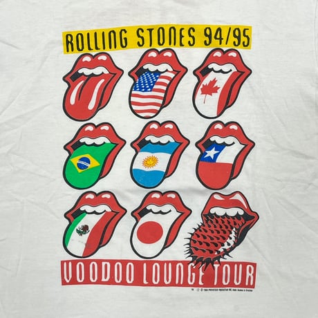 ROLLING STONES VOODOO 1994 MULTI FLAGS WHITE FITS LARGE 3116
