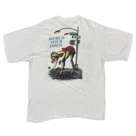AC/DC 1990 MONEY TALKS WORLD TOUR 1990/91 WHITE FITS XL 8508
