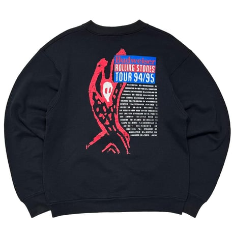THE ROLLING STONES SPIKE RIP & TONGUE CREWNECK SWEAT FRUIT OF THE LOOM LARGE 8336