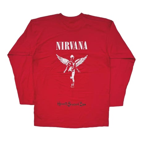 NIRVANA Y2K BOOTLEG HEART SHAPED BOX RED LS FRUIT OF THE LOOM SMALL 3218