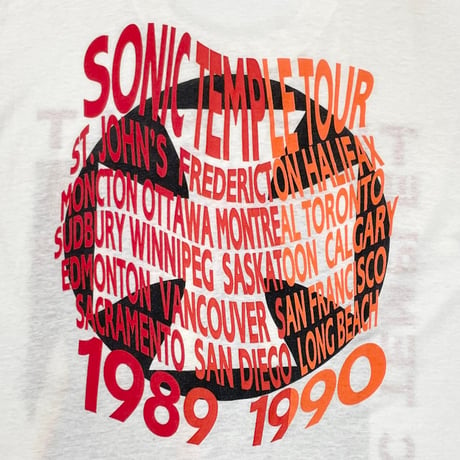 THE CULT 1989 SONIC TEMPLE TOUR WHITE SCREEN STARS XL 2858