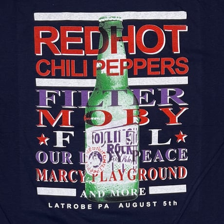 RED HOT CHILI PEPPERS ROLLING ROCK TOWN FAIR NAVY GILDAN XL 6407