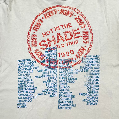 KISS HOT IN THE SHADE TOUR 1990 WHITE HANES XL 3802