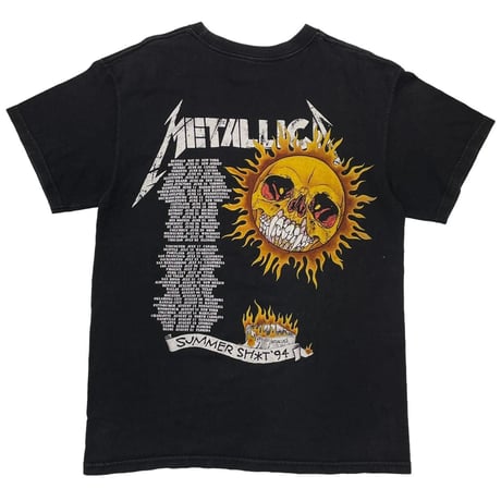 METALLICA 00s PUSHEAD SUMMER SHIT 1994 FLAME SKULL FITS MEDIUM 5755