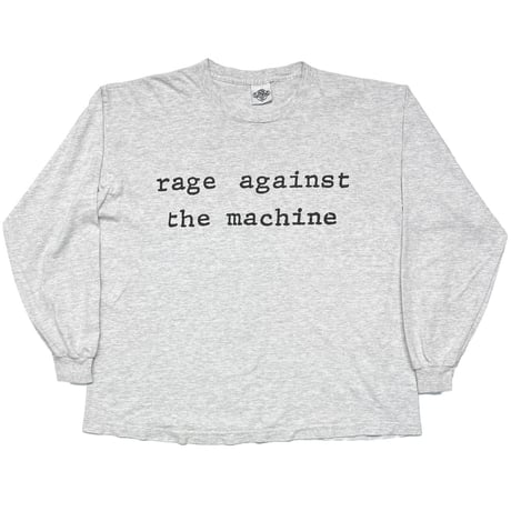 RAGE AGAINST THE MACHINE FRONT TEXT LOGO LS ASH GREY XL 1908