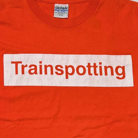 Trainspotting BOX LOGO MOVIE PROMO ORANGE GILDAN HEAVY WEIGHT XL 5996