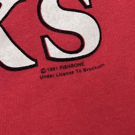 FISH BONE 1991 RACISM SUCKS RED BROCKUM LARGE 0859