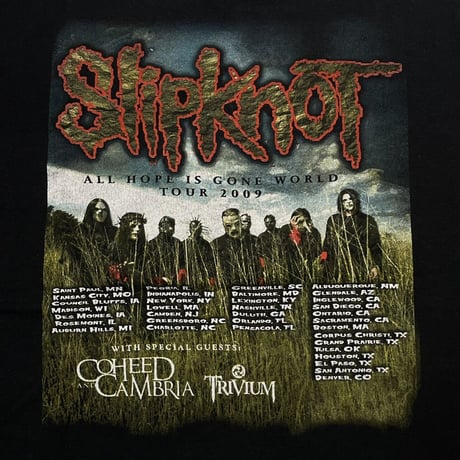 SLIPKNOT ALL HOPE IS GONE WORLD TOUR 2009 FITS XL 3590