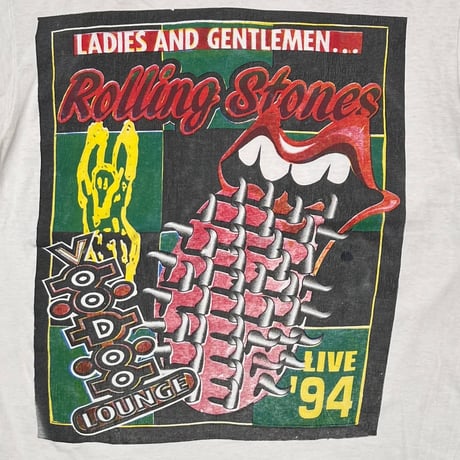 ROLLING STONES VOODOO LOUNGE SPIKE TONGUE BOOTLEG WHITE LARGE 8504