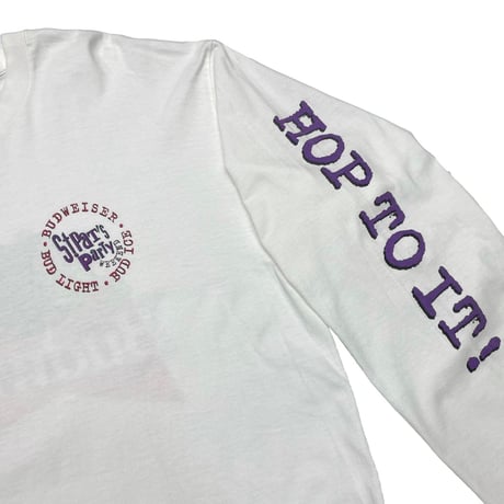Budweiser 1995 STPAT'S PARTY LS WHITE FRUIT OF THE LOOM XL 4227