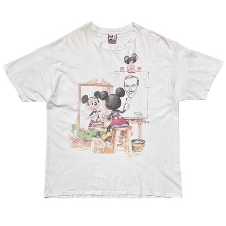 DISNEY VINTAGE MICKEY MOUSE Norman Rockwell PARODY WHITE OSFA FITS XL 7214