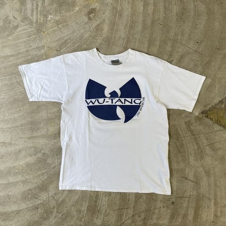WU-TANG CLAN WU-WEAR LOGO TEE WHITE NAVY FITS XL 3729