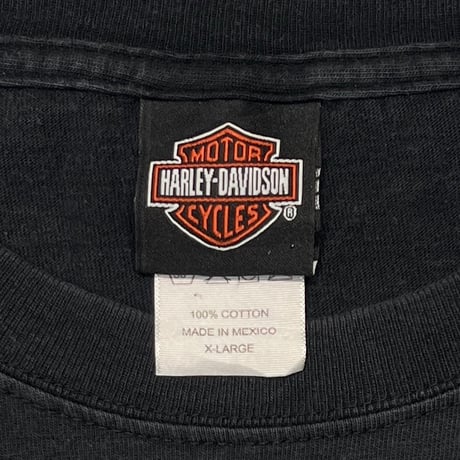 HARLEY DAVIDSON OLD ENGLISH LOGO MONOCHROME SLEEVE FLAME TEXAS LS XL 0742