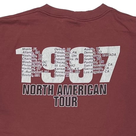 RAGE AGAINST THE MACHINE 1997 NORTH AMERICAN TOUR BURGUNDY GIANT BY TULTEX XL 3861