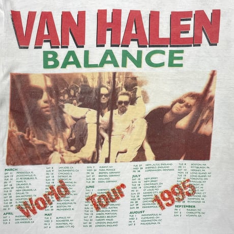 VAN HALEN 1995 BALANCE WORLD TOUR WHITE FITS XL 8220
