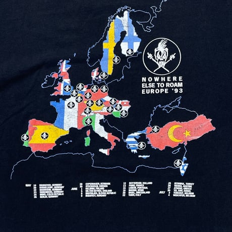 METALLICA NOWHERE ELSE TO ROAM EUROPE TOUR '93 FITS XL 8975