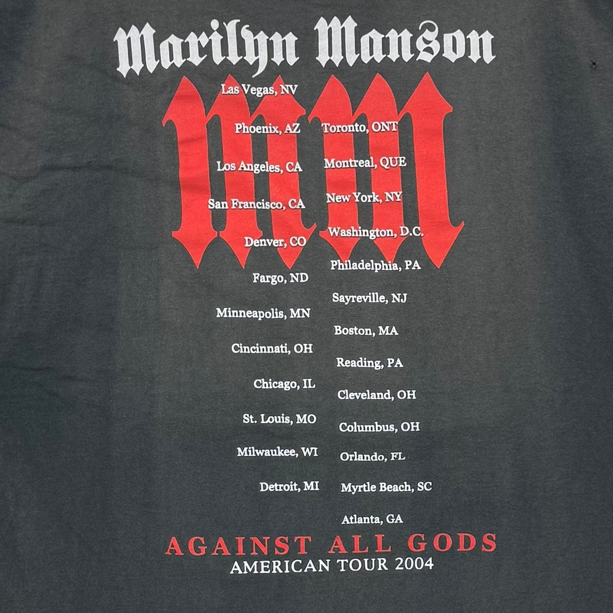 MARILYN MANSON AGAINST ALL GODS AMERICAN TOUR 2