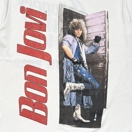 BON JOVI TOUR OF THE WORLD SLIPPERY WHEN WET WHITE FITS XL 4180