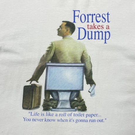 OLD&VINTAGE FORREST TAKES A DUMP FORREST GUMP PARODY WHITE DELTA LARGE 9106