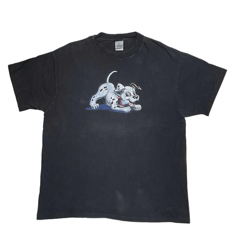 DISNEY VINTAGE 101 DOG Tee 90's SINGLE STITCH TEE BLACK XL 9488