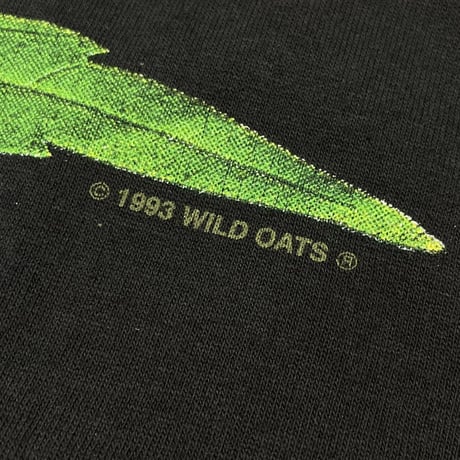 WEED SKULL L/S HOODED TEE 1993 WILD OATS  LARGE 4080