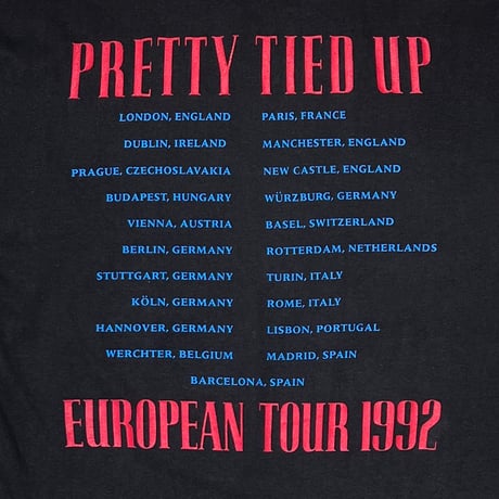 GUNS N' ROSES PRETTY TIED UP EUROPEAN TOUR 1992 FITS XL 4906