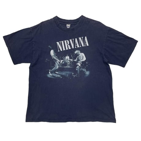 NIRVANA FROM THE MUDDY BANKS OF THE WISHKAH JACKET TEE NAVY ANVIL LARGE 3681