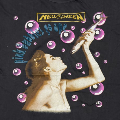HELLOWEEN PINK BUBBLES GO APE JTEES LARGE 4615