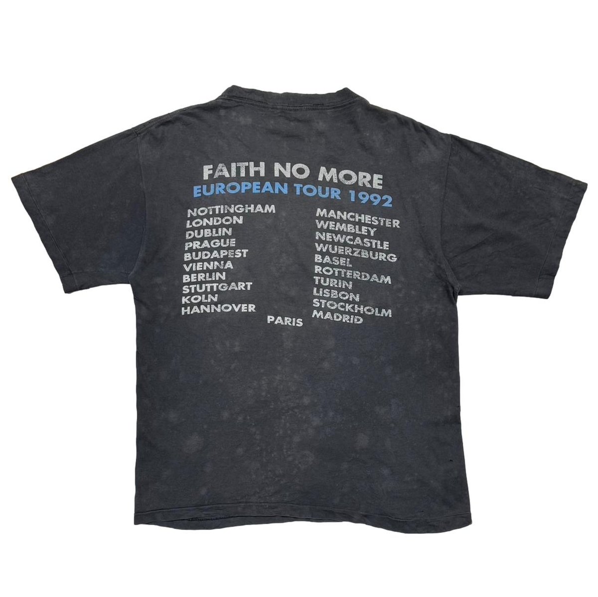 FAITH NO MORE EUROPEAN TOUR 1992 Tシャツ Vintage 1992 Faith No More European Tour T-Shirt – Mills