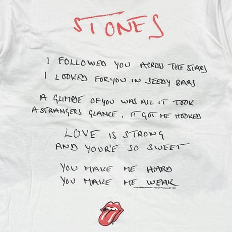 THE ROLLING STONES 1994 LOVE IS STRONG WHITE OS FITS MEDIUM 2758
