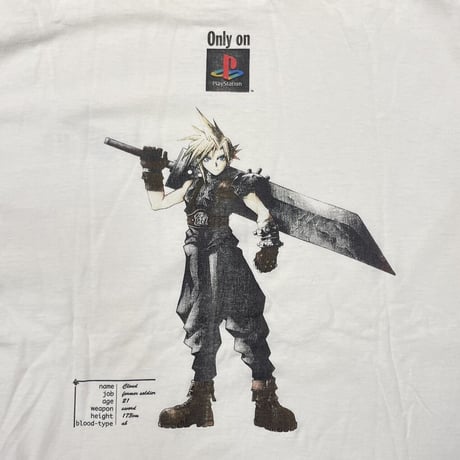 FINAL FANTASY 7 CLOUD ONLY ON PLAY STATION WHITE POWER PRO ONEITA XL 2667