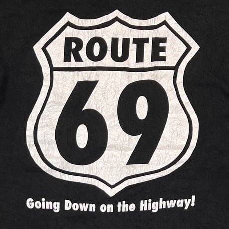 ROUTE 69 GOING DOWN THE HIGHWAY POCKET TEE FRUIT OF THE LOOM LARGE 7020