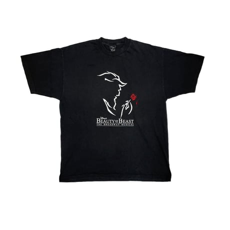 DISNEY VINTAGE BEAUTY AND THE BEAST MUSICAL TEE BLACK XL 1227